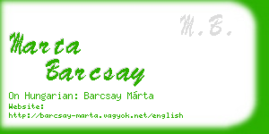 marta barcsay business card